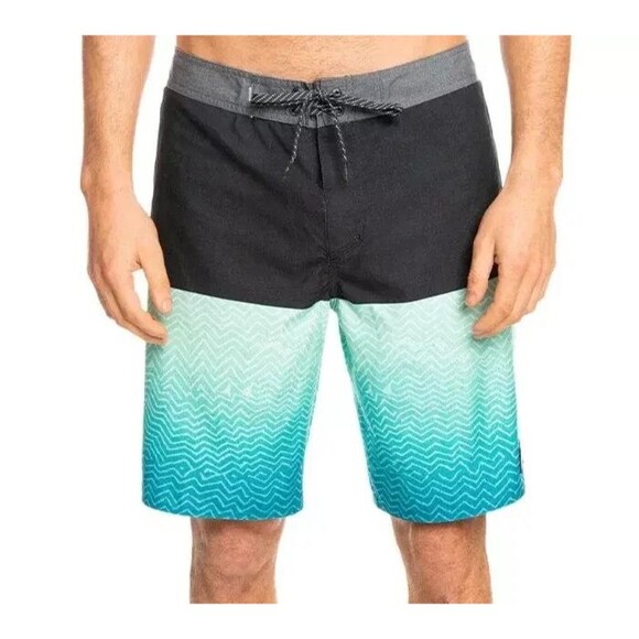 NEW Quiksilver Men's Everyday Five 0 20" Swim Boardshorts sz 32 Blue Ombre - Picture 1 of 4